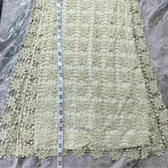 Teeze Me Dress Womens Beige A Line Sleeveless Mini Crochet Floral Beach Size S - Picture 4 of 9